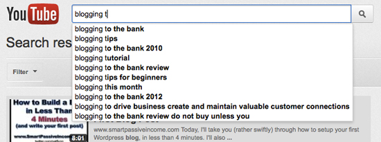 Youtube Auto-Suggest